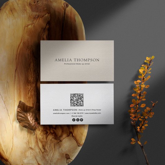  Cream Professional QR-code Visitekaartje