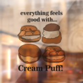Cream Puff Eetwaren Dessert Restaurant Raamsticker (Vel 2)