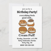Cream Puff Food Dessert Birthday Party Kaart (Voorkant)