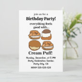 Cream Puff Food Dessert Birthday Party Kaart (Staand voorkant)