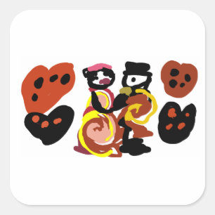 Cream puff Valentijnsdag dans Vierkante Sticker
