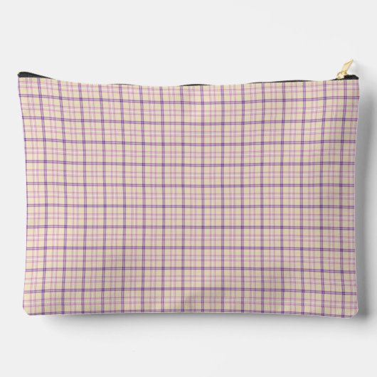 Cream Purple Plaid Classic Pattern Retro Etui (Achterkant)