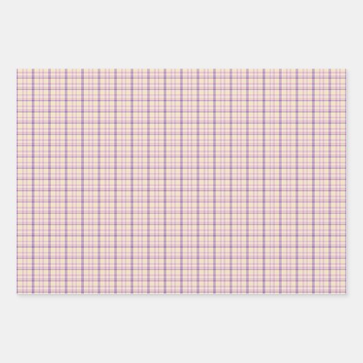 Cream Purple Plaid Classic Pattern Retro Inpakpapier Vel (Voorkant 3)