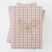Cream Purple Plaid Classic Pattern Retro Inpakpapier Vel (In situ)