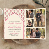 Cream Rani Pink Ikat Alles in een Indiase bruiloft