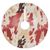Cream Red Black Koeienhuid Christmas Kerstboom Rok (Voorkant)