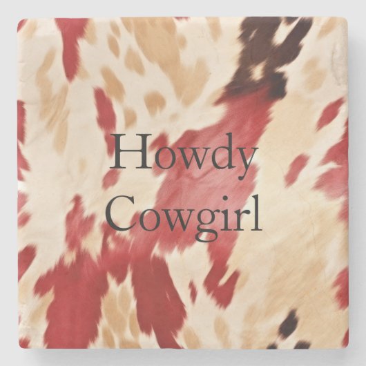 Cream Red Black Koeienhuid Christmas Stenen Onderzetter (Voorkant)