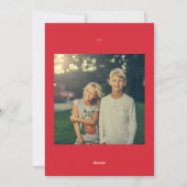 Cream Red Bold Typografie Christmas One Foto Feestdagenkaart (Achterkant)