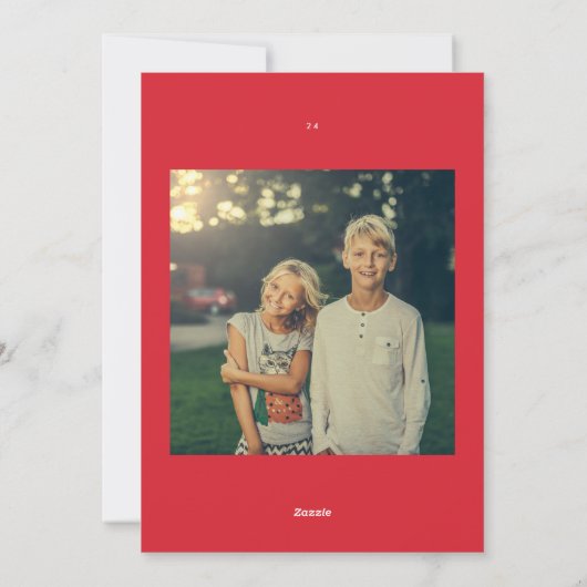 Cream Red Bold Typografie Christmas One Foto Feestdagenkaart (Achterkant)