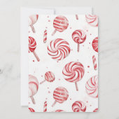 Cream Red Candy Cane Stripes Lollipops Birthday   Kaart (Achterkant)