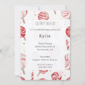 Cream Red Candy Cane Stripes Lollipops Birthday   Kaart (Voorkant)