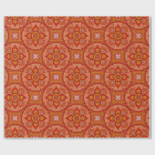 Cream Red en Oranje Circle Mandala Cadeaupapier (Vlak)