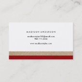 Cream Red en Roze Modern Finance Consultant Visitekaartje (Achterkant)