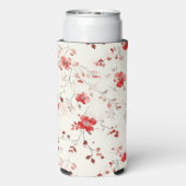 Cream Red Flowers Seltzer Blikjeskoeler (Seltzer Achterkant)