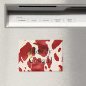 Cream Red Gold Western Koeienhuid Howdy Magneet (Insitu (Vaatwasser))