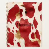 Cream Red Gold Western Koeienhuid Howdy Planner (Voorkant)