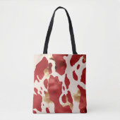 Cream Red Gold Western Koeienhuid Howdy Tote Bag (Voorkant)