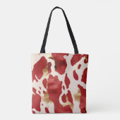 Cream Red Gold Western Koeienhuid Howdy Tote Bag (Achterkant)