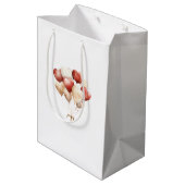 Cream Red Hearts Balloons Valentine's Day Medium Cadeauzakje (Achterkant Gekanteld)