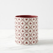 Cream Red Hearts Valentine's Day Love Mok (Midden)