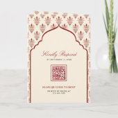 Cream Red Ikat Alles in een Indiase bruiloft (Achterkant)