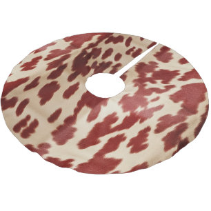 Cream Red Koeienhuid Christmas Kerstboom Rok