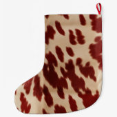 Cream Red Koeienhuid Kerstnaam Grote Kerstsok (Achterkant)