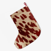 Cream Red Koeienhuid Kerstnaam Grote Kerstsok (Achterkant (Hangend))