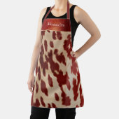 Cream Red Koeienhuid Kerstnaam Schort (Insitu)