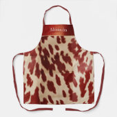 Cream Red Koeienhuid Kerstnaam Schort (Voorkant)