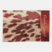 Cream Red Koeienhuid Kerstnaam Theedoek (Horizontaal)