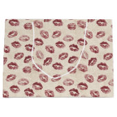 Cream Red Lips Kisses Romantic Valentine's Day Groot Cadeauzakje (Voorkant)