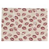 Cream Red Lips Kisses Romantic Valentine's Day Groot Cadeauzakje (Achterkant)