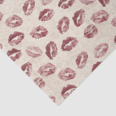 Cream Red Lips Kisses Romantic Valentine's Day Tissuepapier (Detail)