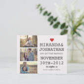 Cream & Red Photo Strip Bewaar de datum Post Kaart (Staand voorkant)