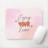 Cream Red Pink Creative Waterverf Geniet van je ti Muismat (Met muis)