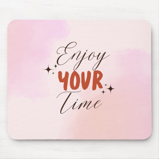 Cream Red Pink Creative Waterverf Geniet van je ti Muismat (Voorkant)