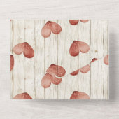 Cream Red Romantic Hearts Wedding All In One Uitnodiging (Achterkant)