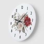 Cream & Red Rose Boho Bloemboeket Grote Klok (Hoek)