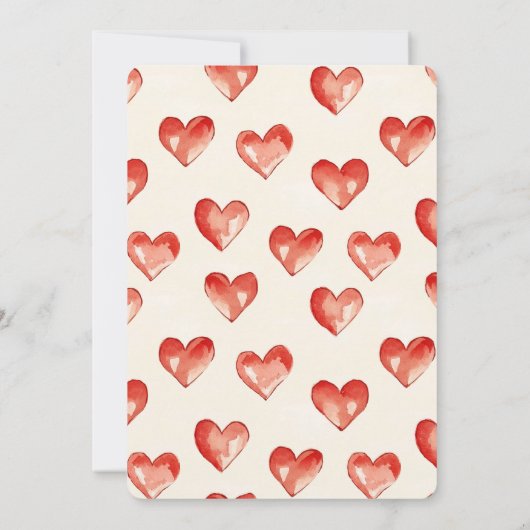 Cream Red Rose Cupcake Hearts Floral Birthday Kaart (Achterkant)