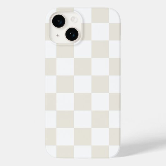Cream Retro Check Case-Mate iPhone Case (Achterkant)