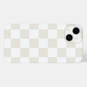 Cream Retro Check Case-Mate iPhone Case (Achterkant (horizontaal))