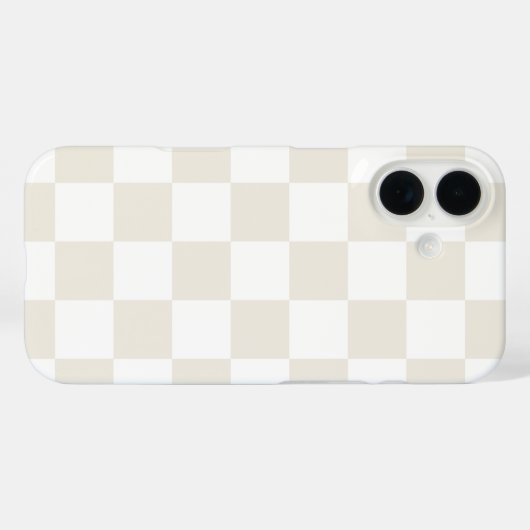 Cream Retro Check Case-Mate iPhone Case (Achterkant (horizontaal))
