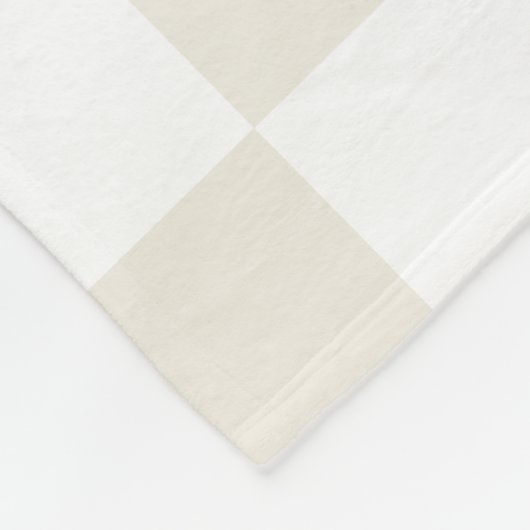 Cream Retro Check Fleece Deken (Hoek)