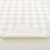Cream Retro Check Sherpa Deken (3/4)