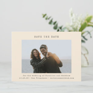 Cream Retro Typewriter Lettertype Bruiloft Foto Ee Save The Date