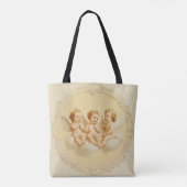 Cream Rococo Cherub Cloud Canvas tas (Achterkant)