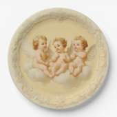  Cream Rococo Cherub Cloud Paper Bord (Voorkant)