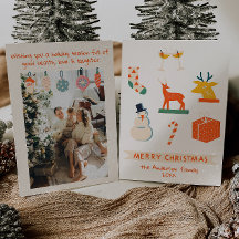  Cream Rood Geïllustreerd Kerst Retro Fun