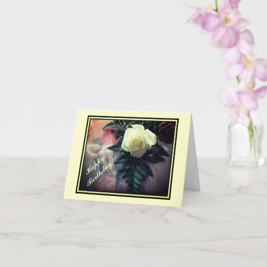 Cream Roos Birthday Note Kaart (Orchidee)